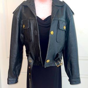 Very Vintage Leather Classed up Biker Jacket